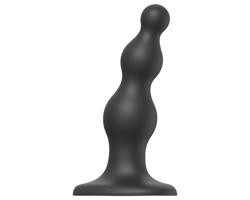 Strap-on-me Beads S - korálky, prísavkový dildo (čierny)