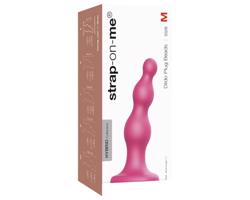 Strap-on-me Korálky M - perlový, prísavkový dildo (ružový)