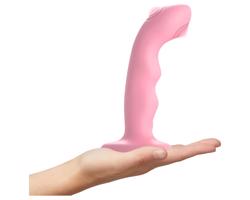 Strap-on-me M - vodotesný, pulzujúci G-bod vibrátor (ružový)