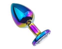 Sunfo - kovový análny kolík s dúhovým kameňom