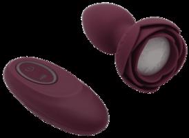 Svietiaci análny kolík s dotykovým tlačidlom Rose Flash (9,5 cm)