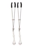 Taboom Nipple Play Tweezers With Pearls Silver
