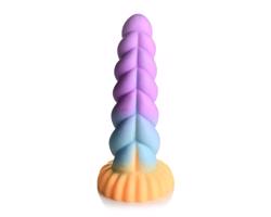 Tajuplný jednorožec - dildo 21 cm (fialovo-žlté)