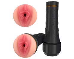 Tracy's Dog Pohár - realistická umelá vagína masturbátor (čierno-prírodná)