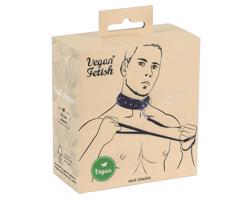 Vegan Fetish - čierny nýtovaný obojok a vodítko