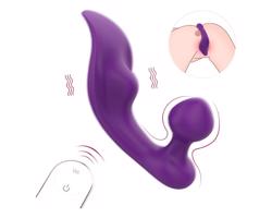 Vibrujúca rozkoš - vodotesný klit a anál vibrátor (fialový)