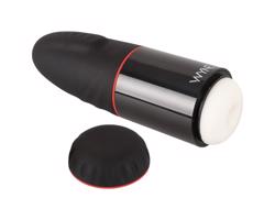 WYNE 02 - nabíjací vibračný a sací masturbátor (čierno-biely)