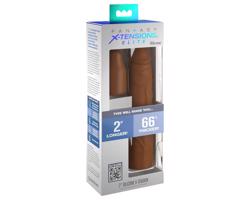X-TENSION Elite 2 - nastaviteľný hnedý poťah na penis