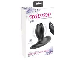 XOUXOU - čierny duálny análny vibrátor, dobíjací