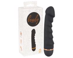 You2Toys - Bendy Ripple - vrúbkovaný vibrátor (čierny)