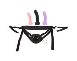 You2Toys - čierny pripínací dildo set