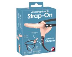 You2Toys - Dvojitý Strap-On vibrátor (prírodný)