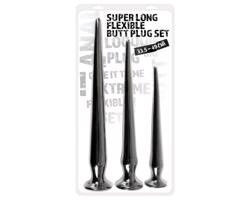 You2Toys - extra dlhý anál plug set (3 ks) - čierny