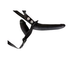 You2Toys - Nasaď, silikónové duo dildo (čierne)