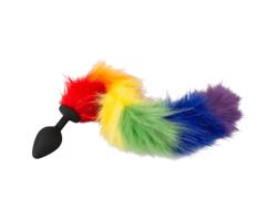 You2Toys - Silikónový análny kolík s chvostom (dúhový)