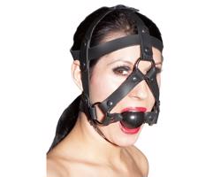 ZADO - čierny kožený nástavec a náhubok