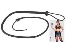 ZADO - ručne pletený kožený bič (čierny)