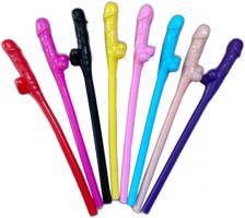 Žartovné plastové slamky Rainbow Party (8 ks)