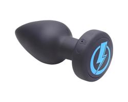 Zeus - rádiový E-Stim análny vibrátor (čierny)