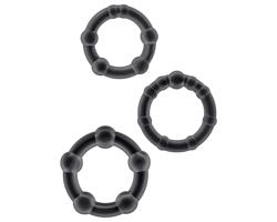 Zostaň pevný - súprava krúžkov na penis (čierna)